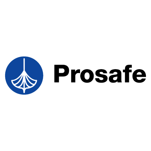 Logo of Prosafe with blue design elements
