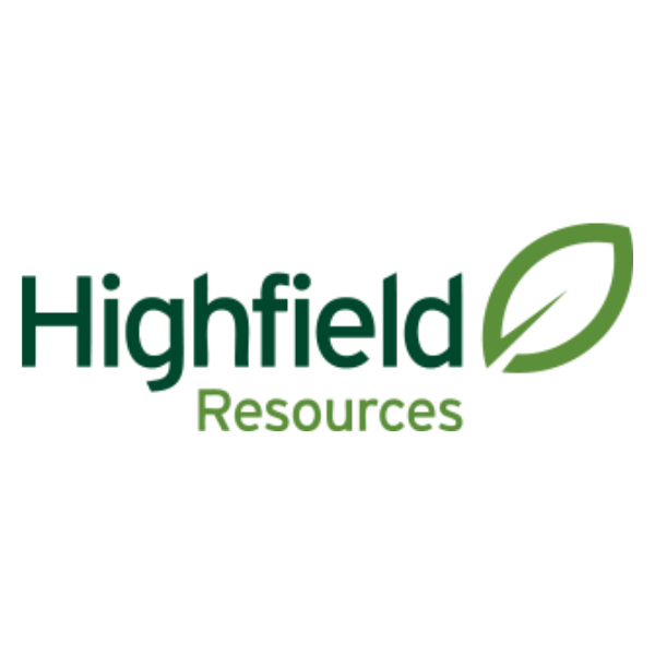 Highfield Resources logo with leaf design.