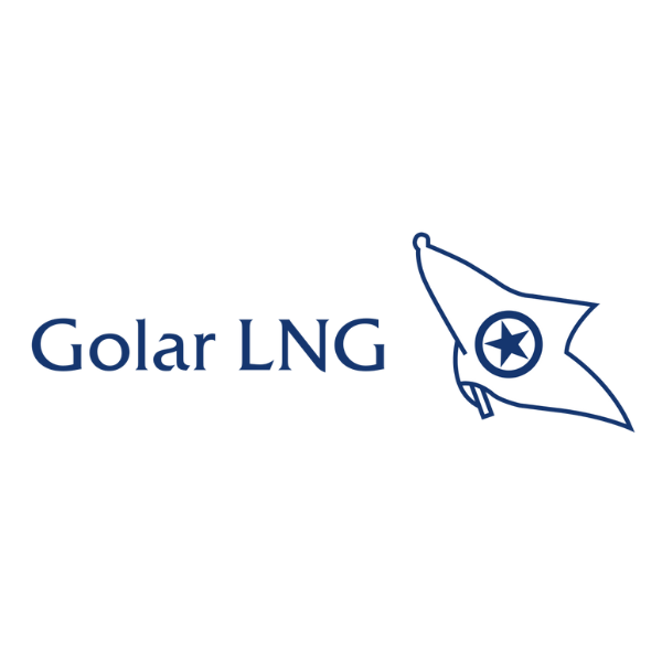 Golar LNG logo with a flag and text.